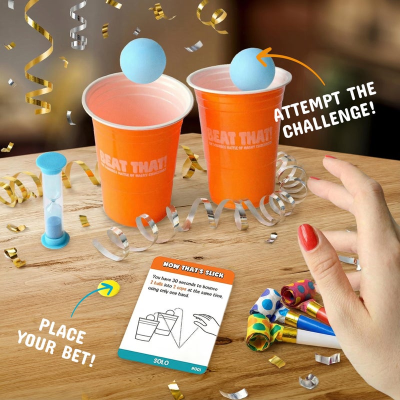 Gutter Games Beat That! Family Game Night Set - 160 Wacky Skill Challenges - Fun Party Activities for Kids and Adults - Interactive Group Game for Birthdays, Holidays, and Gatherings - Image 4